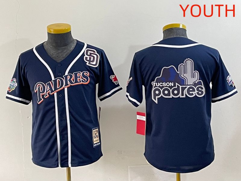 Youth 2025 San Diego Padres Blank Blue Throwback Game Nike MLB Jersey style 18->youth mlb jersey->Youth Jersey